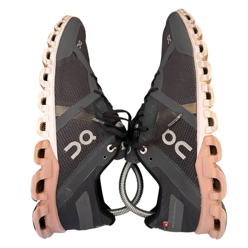 On Cloud | Cloudflow Pink Gray Running Shoes 9 - image 5